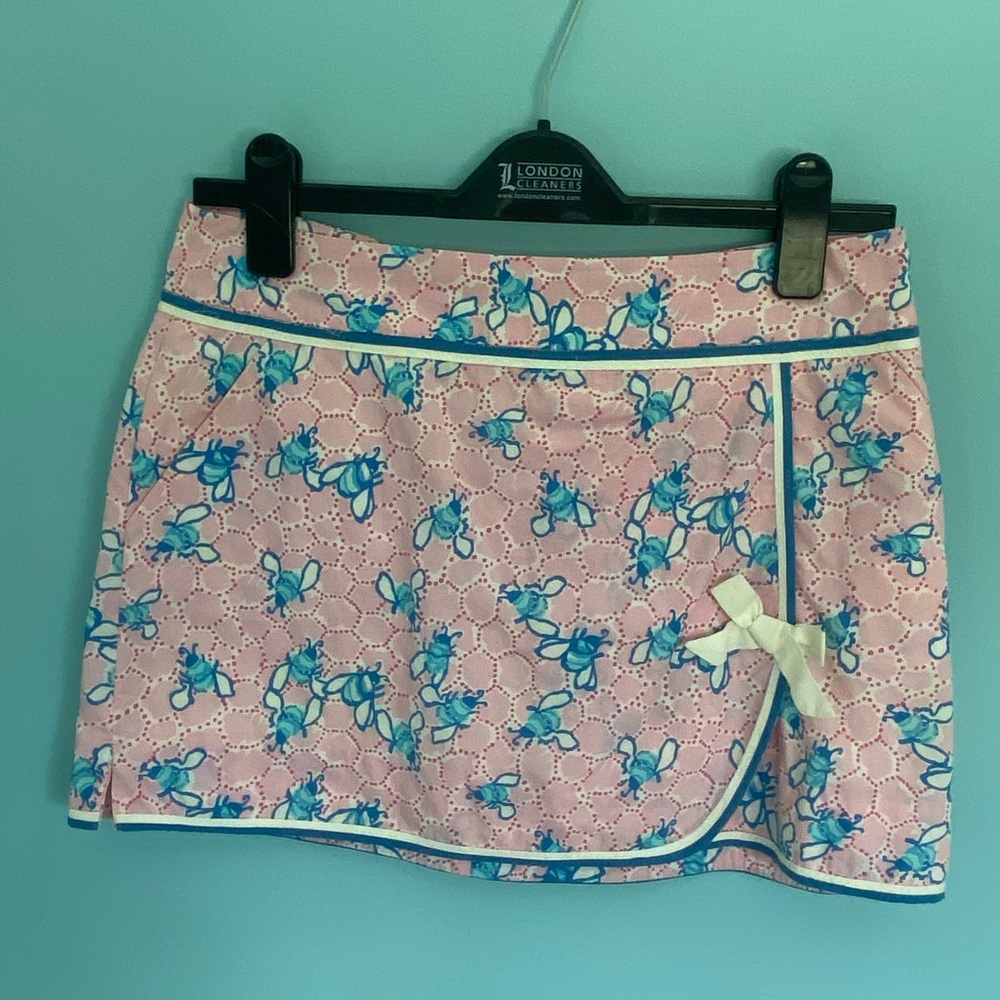 Lilly Pulitzer Pink and Blue Bee Skirt